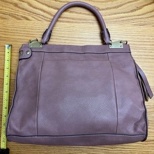 Foley and Corinna Dusty Rose Pebbled Leather Satchel Crossbody Purse Handbag